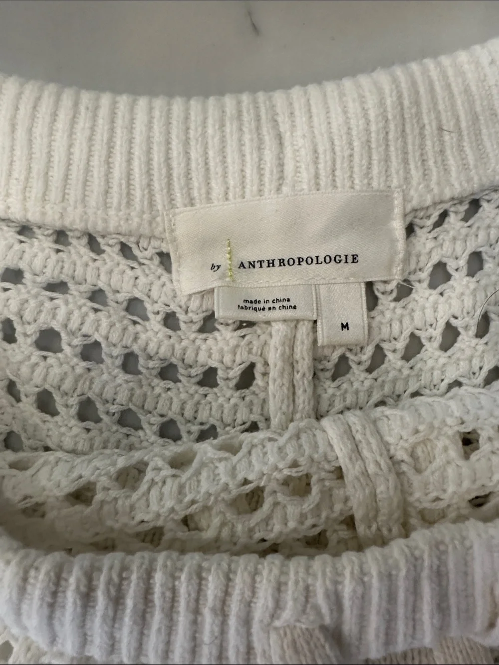 Anthropologie White Crochet High-Waist Knit Shorts